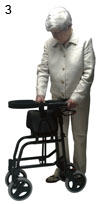 Folding rollator with seat