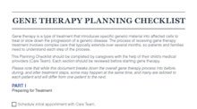 Gene Therapy Planning Checklist